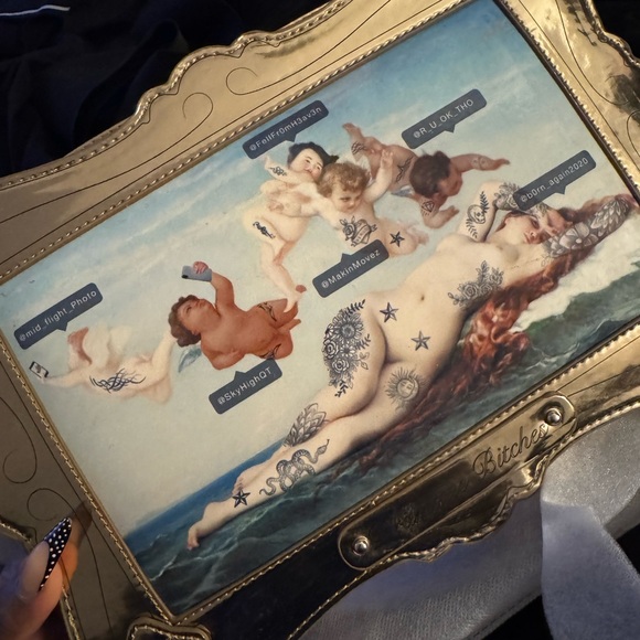 Dolls Kill Handbags - Dolls Kill Gold Art-Inspired Clutch